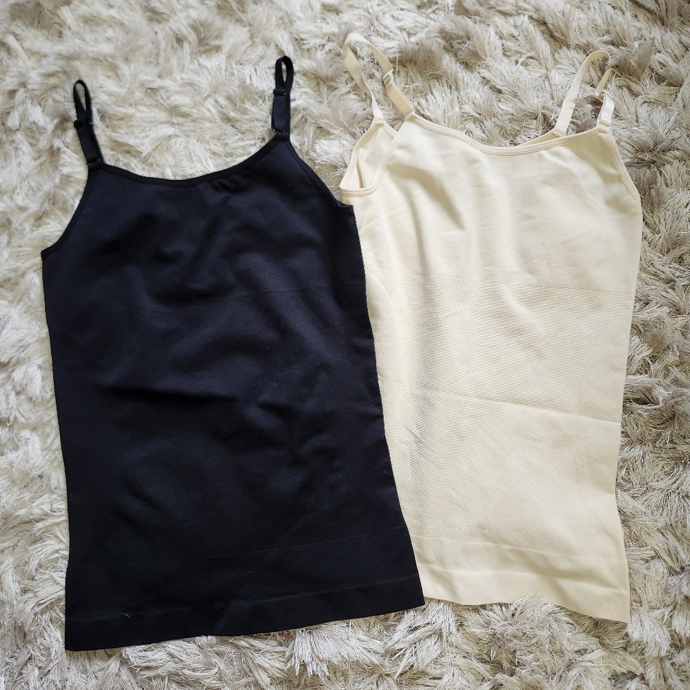 Shapermint Essential Scoop Neck Cami Bundle - Black, Beige